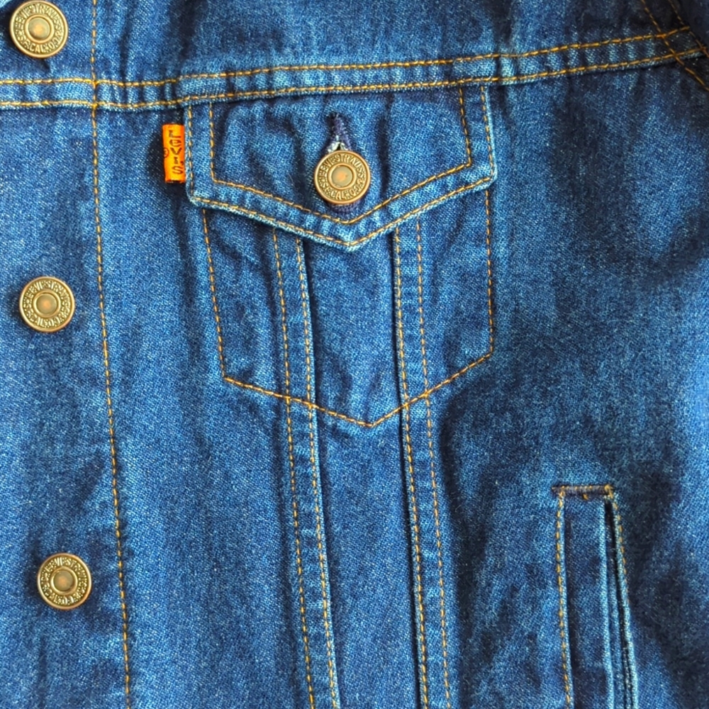 Vintage LEVI'S Orange Tab Denim Jacket - Size Small - Picture 6 of 8